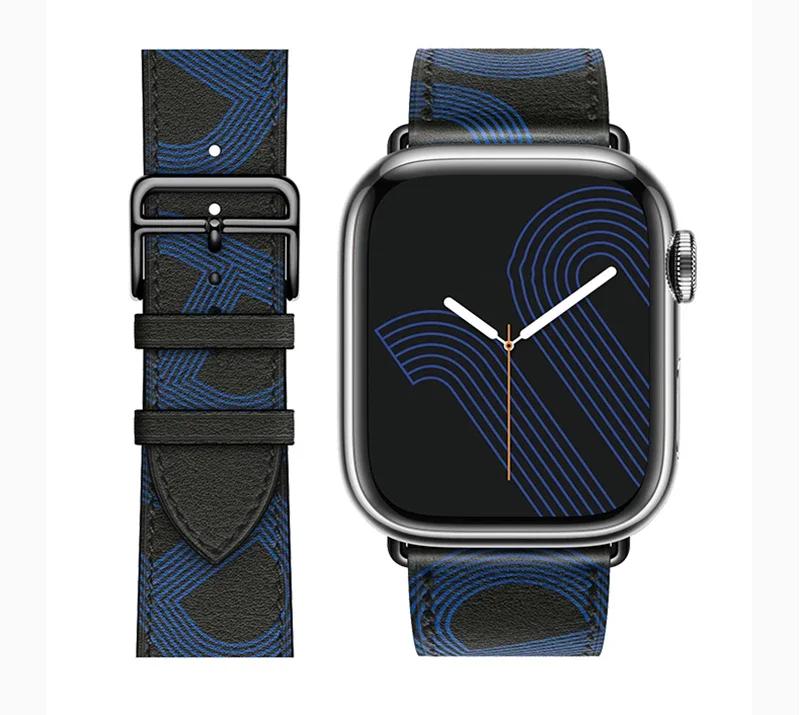 Genuine Leather Bracelet Strap For Apple Watch Band 45mm 49mm 41mm 44mm 42mm 46mm Leather Wristband iWatch Ultra 11 10 9 8 7 6 5