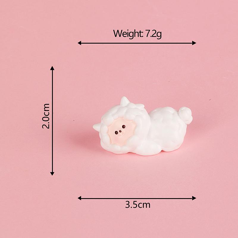 Mini Ornament Luminos Animale Culcate Urs Desene Animate Iepure Pisică Câine Rață Figurine Micro Peisaj Decor Birou Interior Auto