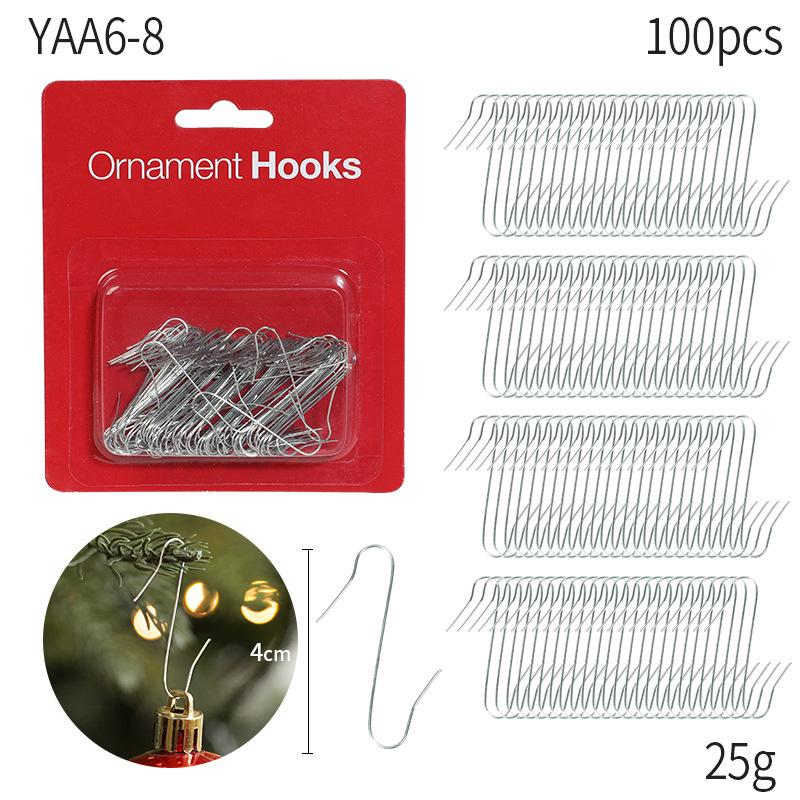 100pcs Home Party Light Hangers Christmas Ornament Hooks Mini Metal Stainless Steel Hooks Gold Silver Storage Holder