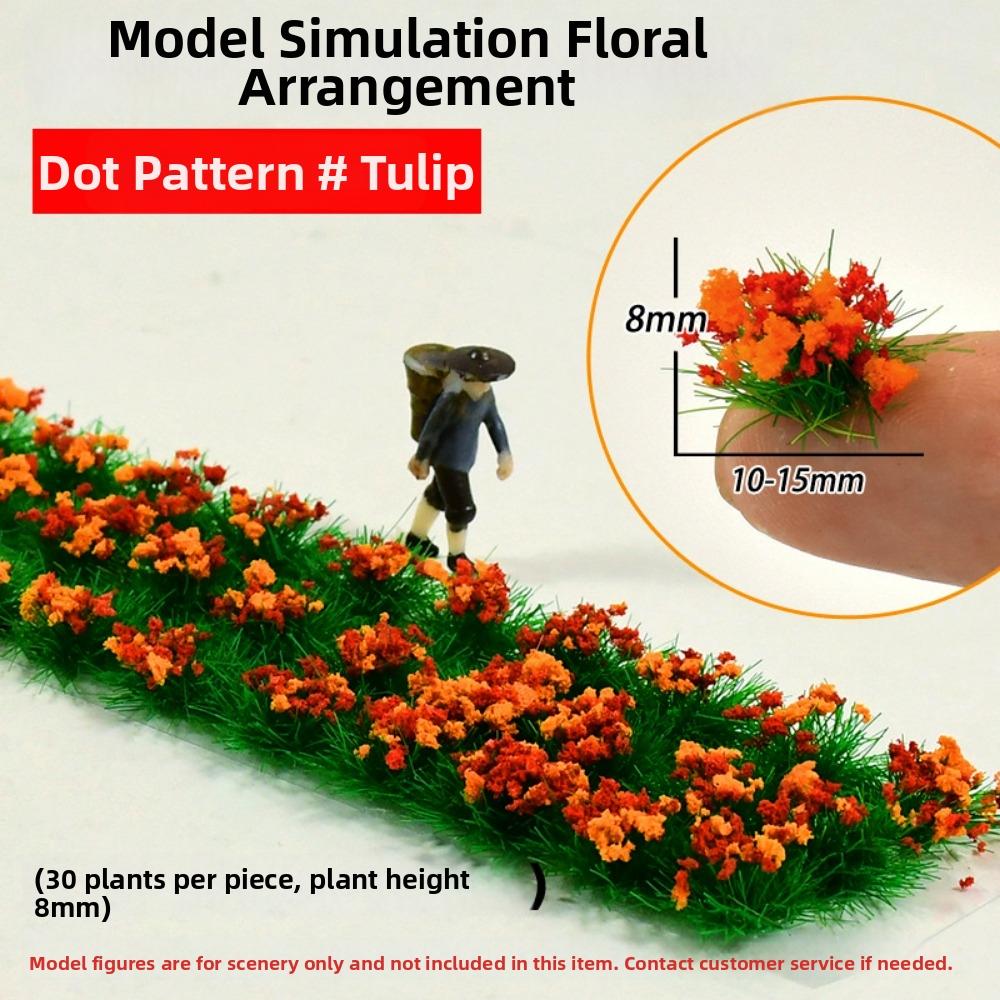 30pcs/set Plastic Simulated Flower Clusters 10~15mm*8mm Landscape Wargame Grass Tufts
