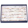 Korean 100-Pair Plastic Boxed Earrings Set - Soft Clay Drip Design, Diamond Glue Needle, Anti-Allergic.