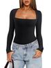 Women's European & American Long-Sleeve Slim-Fit Stretch Milk Silk Bodysuit - Autumn New Arrival