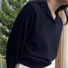 Women's Pure Wool Thickened Lapel Sweater - Long Sleeve, Loose Fit, Versatile Base Layer for Autumn and Winter.