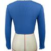 Women's Slim Short Navel Exposed Round Neck Temperament Long-sleeved Tops