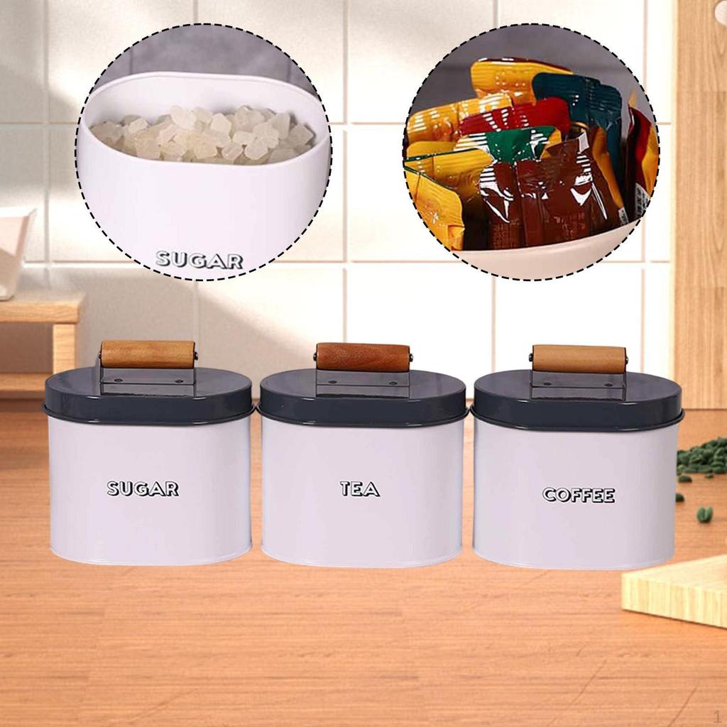 3 Stück Lebensmittelaufbewahrungsbehälter Eisenbehälter Schrankflaschen Organizer Küchenkanister für Zuhause