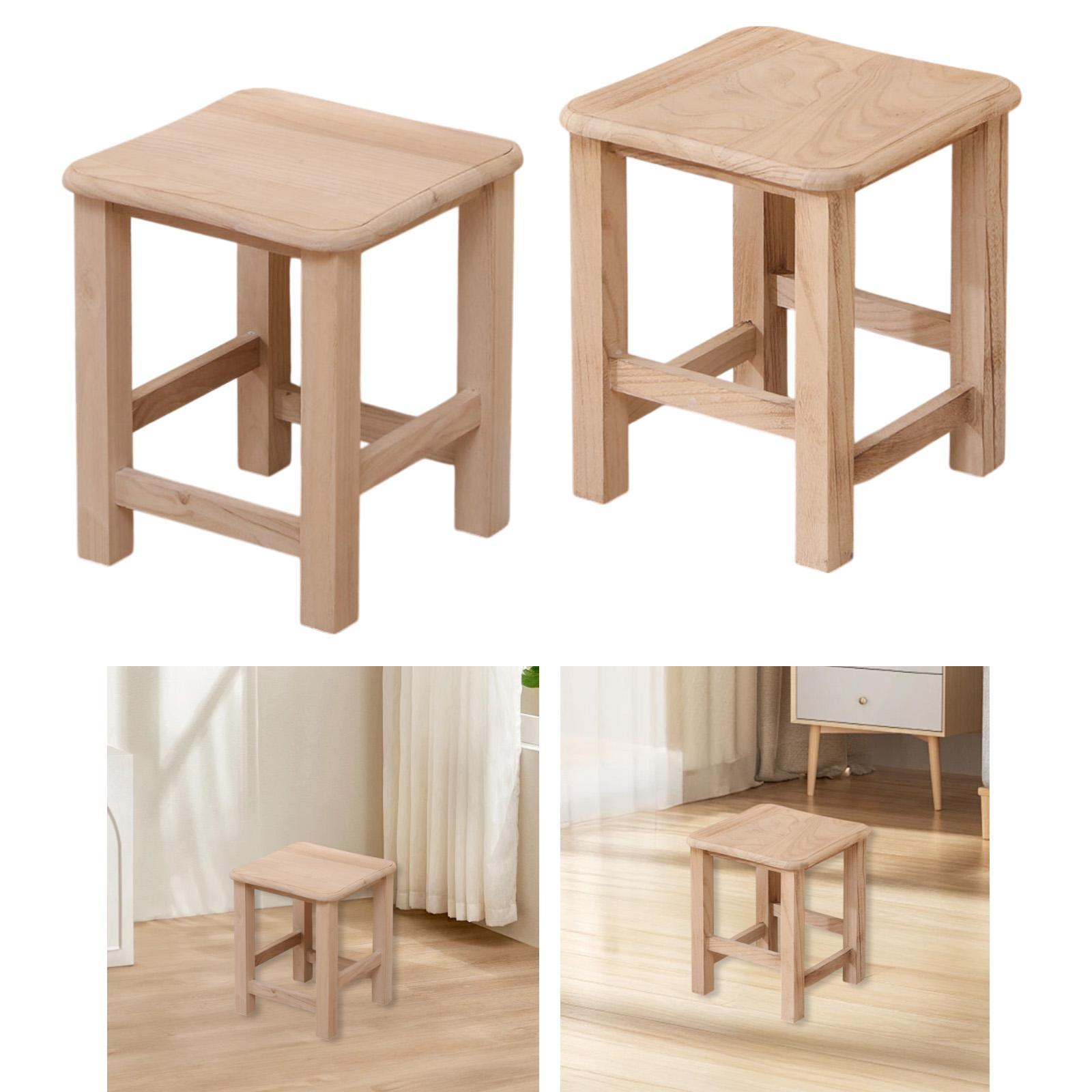 Wooden Step Stool Foot Rest Leisure Shoe Changing Stool Small Footstool Ottoman