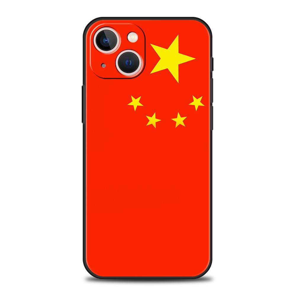 Chinese National Flag Phone Case for iPhone 16 15 14 13 12 Pro Max 11 Pro Max 7 8 Plus XS XR Shockproof Soft Shell Capas