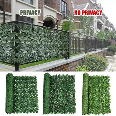 Artificial Leaf Patio Decoration Faux Ivy Vine Leaf Fence Net Greenery Panel Green Wall Fence