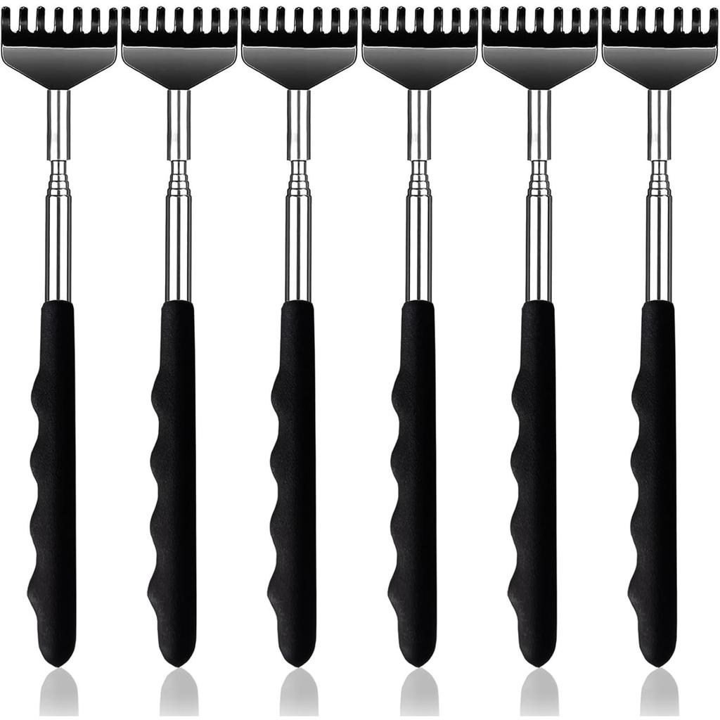 Rückenkratzer Ausziehbar Metall Tragbar Rückenkratzer für Männer Frauen Erwachsene, Teleskopierbarer Rückenmassagegerät mit PVC-Griffen