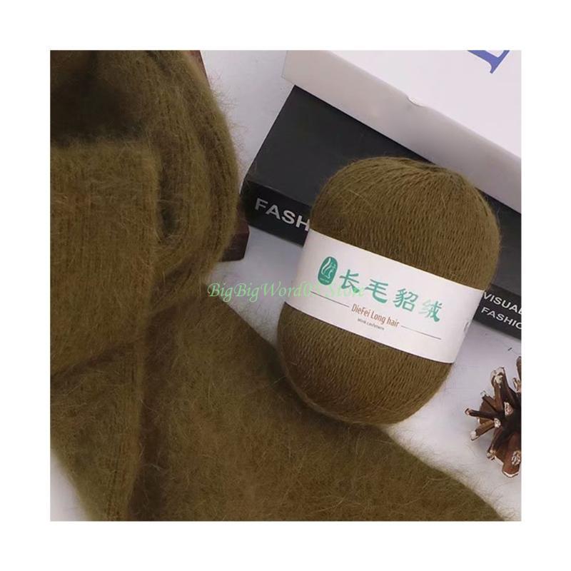 

24TE 50g/Set Soft Kniting Picks Wool Thick Genuine Mink Wool Yarn
