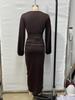 V-Neck High-Waist Slimming Long-Sleeve Evening Dress for Women