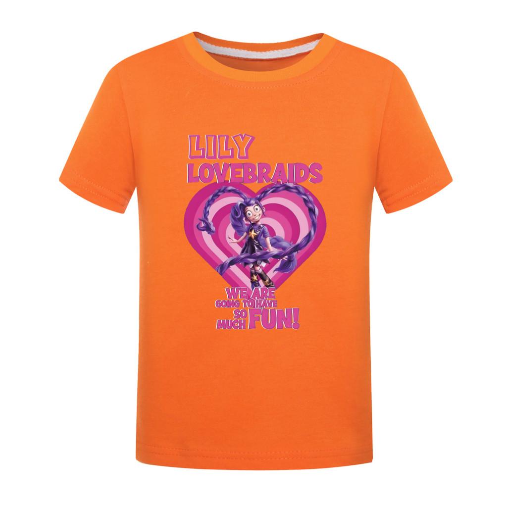 5580 Meisje Cartoon Lelie Liefdesvlechten Print Korte Mouw T-shirt
