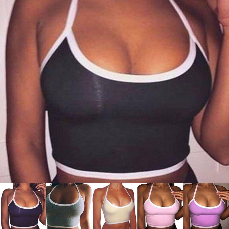 Casual Women Tank Tops Bustier Bra Vest Blouse Sleeveless Crop Shirt Bralette