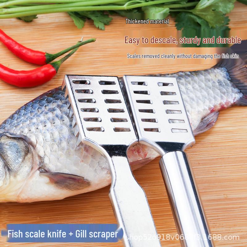 

430 Stainless Steel Fish Scaler and Gill Cleaner Tool Round Handle Fish Scaler