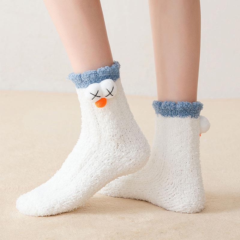 Female Autumn and Winter Thickened Sleep Lovely Month In The Tube Socks