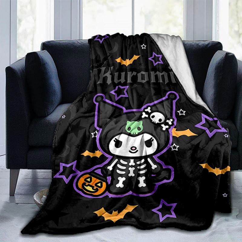 1pc Spooky Halloween Kuromi Blanket, Soft Throw for Room Decor, Perfect Gift Idea for Family and Friend, Living Room, Travel, Camping, Car Blankets, B