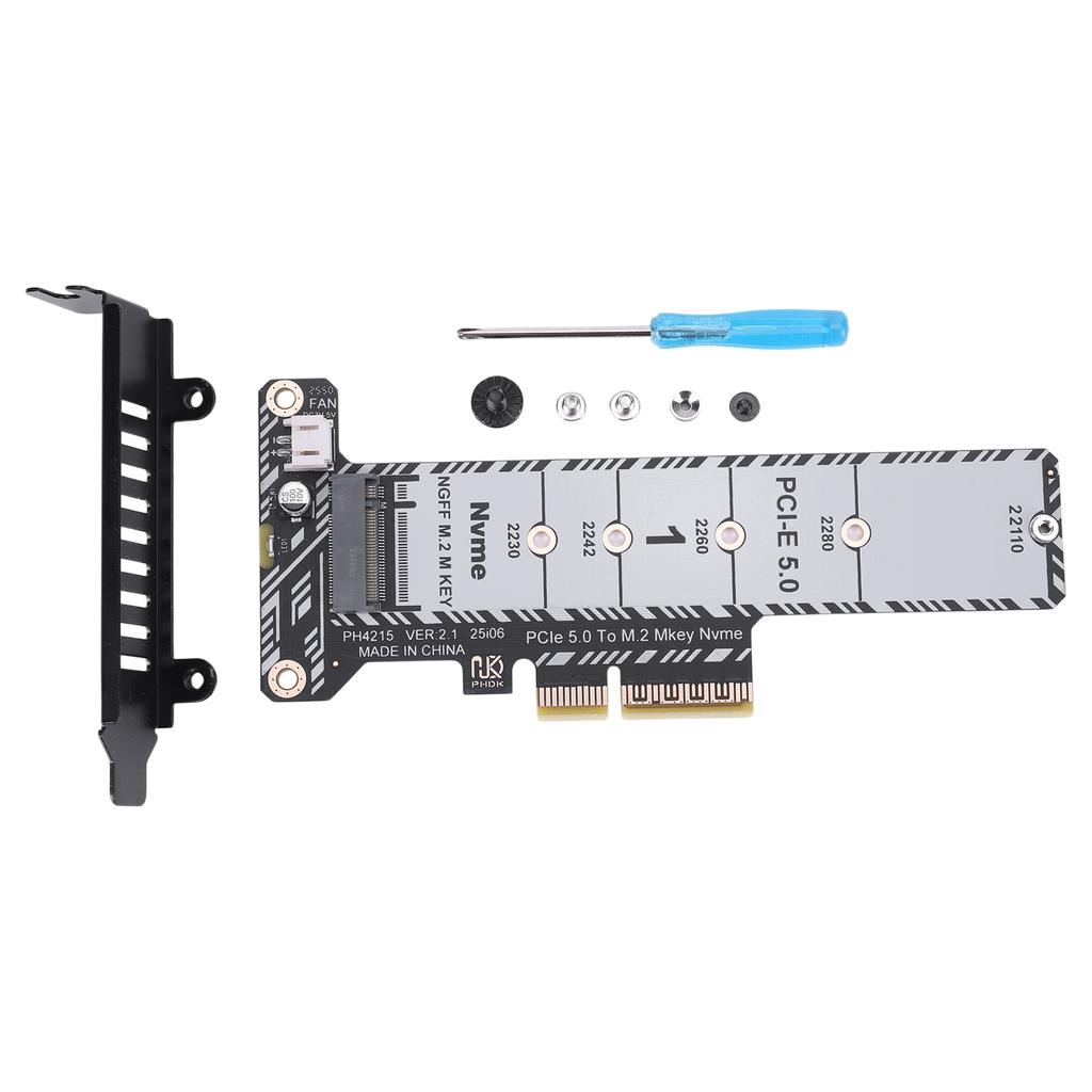 PCIe 5.0 To M.2 NVMe Adapter Card for 2230/42/60/80/110 SSD M. 2 NVME SSD To PCIe X4 Adapter Expansion Card (Not for SATA NGFF)