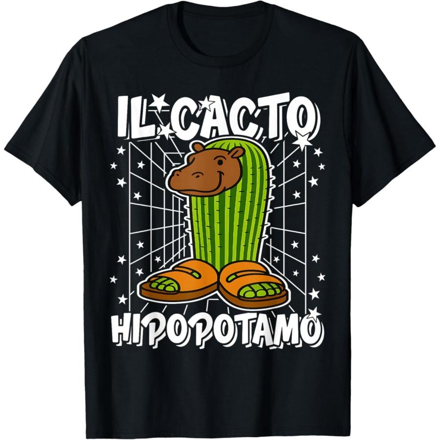 Il Cacto-Hipopotamo Italian-Brainrot Funny Gen Z Meme T-Shirt S