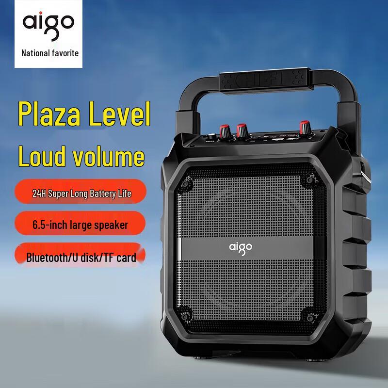 aigo T52 Lite Portable Outdoor Bluetooth Speaker with Radio CN plug (adapter included)
