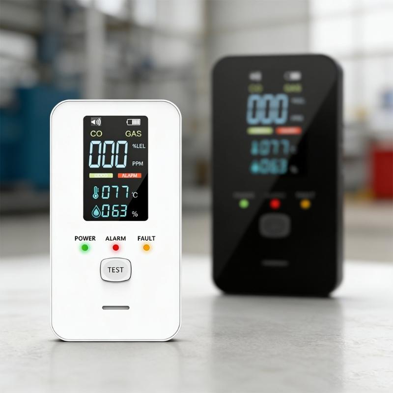 Environmental Monitor Device for Gas Leak Detection Humidity and Temperature Featuring Sound Light Warning Color Screen