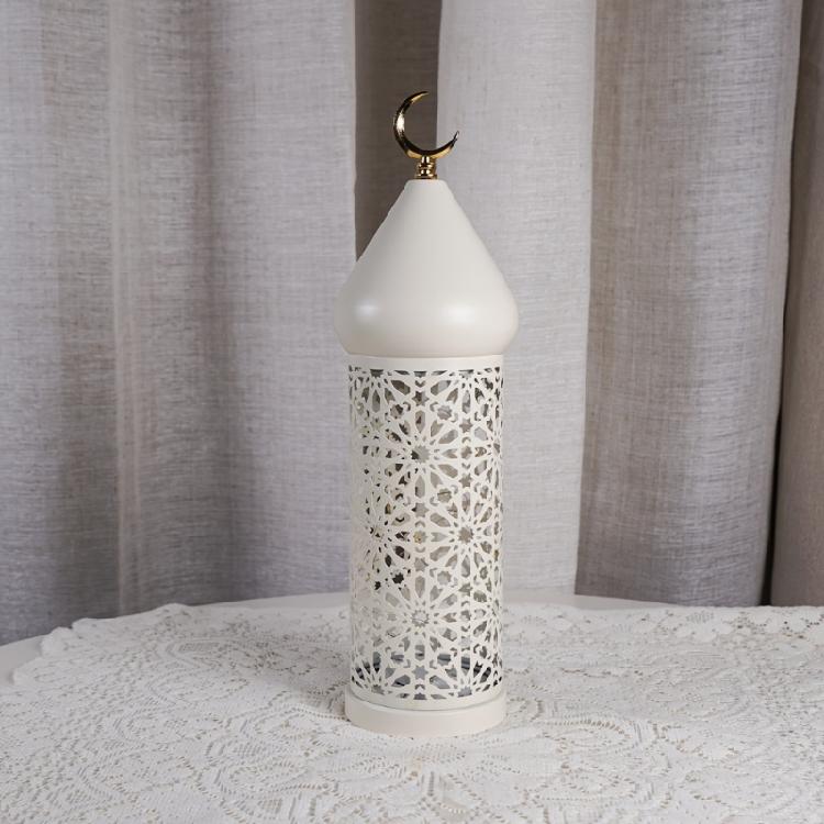 Decorative LED Desk Light with Hollowed Iron Stand for Mantels Tabletop Display Dining Room Bedroom Festival Decoration