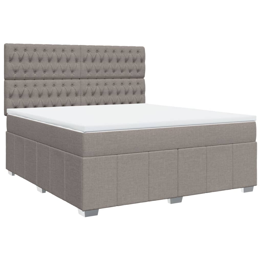 Vidaxl Letto Continentale Con Materasso, Taupe, Tessuto, 180X200 Cm