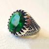 Retro Emerald Men's Fashion Bracelet Color Street Hip Hop Punk Emerald Ring