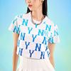 New MLB New York Yankees Crop Tops Women's White 3FTSM6123-50BLS