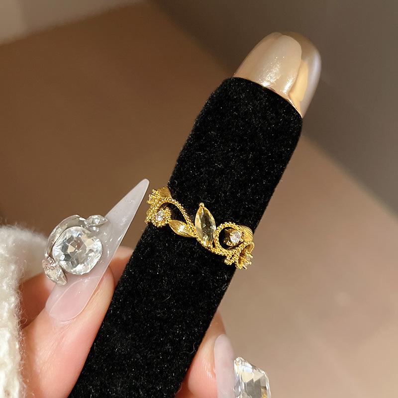 5A Grade Zircon Bauhinia Pattern Open Ring - Luxurious, Versatile, Exquisite Jewelry for Women