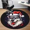 1PC Christmas Wolf Office Round Area Rug,  Mat Suitable ForOffice, Under Office Chairs Bedroom Living Room Home Decor, Room Deco