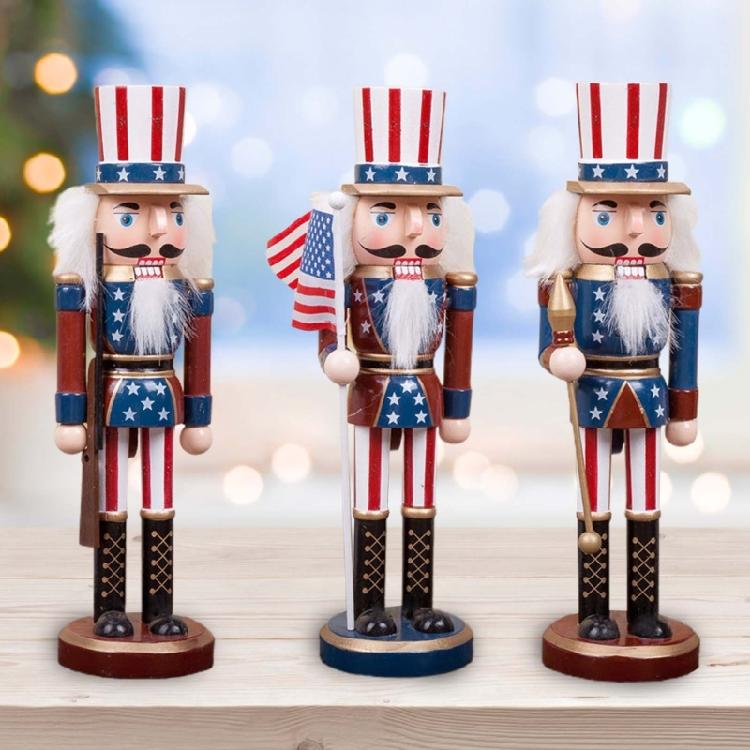 American Wooden Nutcracker Soldier Figurine Christmas Decor Display Gift 10 Inch