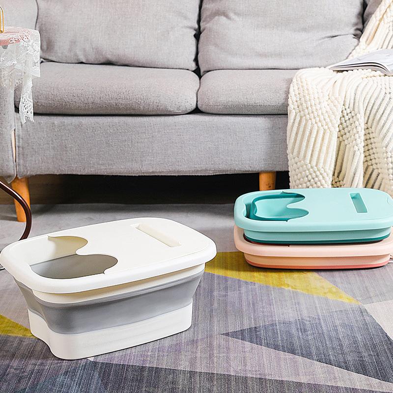 Folding Footbath Massage Bucket Soaking Bucket Household Sauna Bucket Dormitory Student Massage Footbath