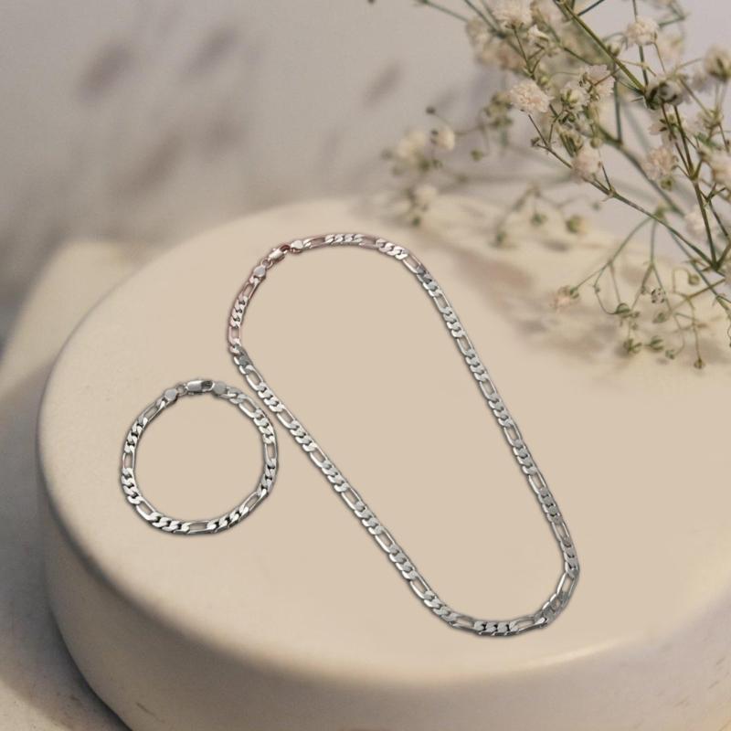 Fashionable Chain Necklace Metal Jewelry Set Metal Necklace Set Chain Link Party Accessories Chain Jewelry Metal Texture