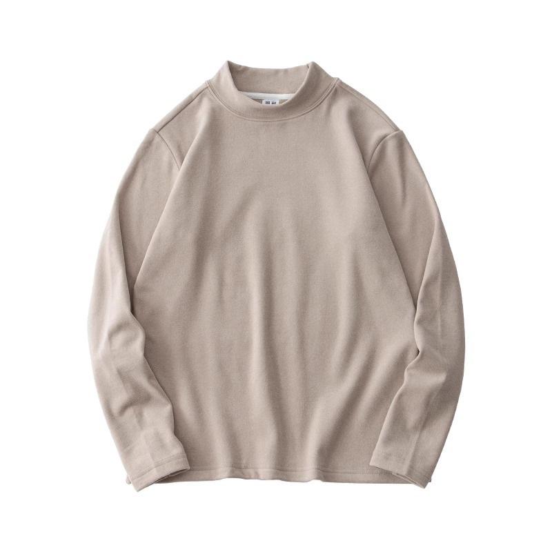 Velvet Base Shirt For Men Autumn And Winter Warm Long Sleeved Top Light And Warm Inner Layer Base T-shirt