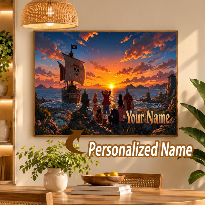 Custom Name One Piece 5D Diamond Painting Personalized Full Drill Diamond Art Kit Gift