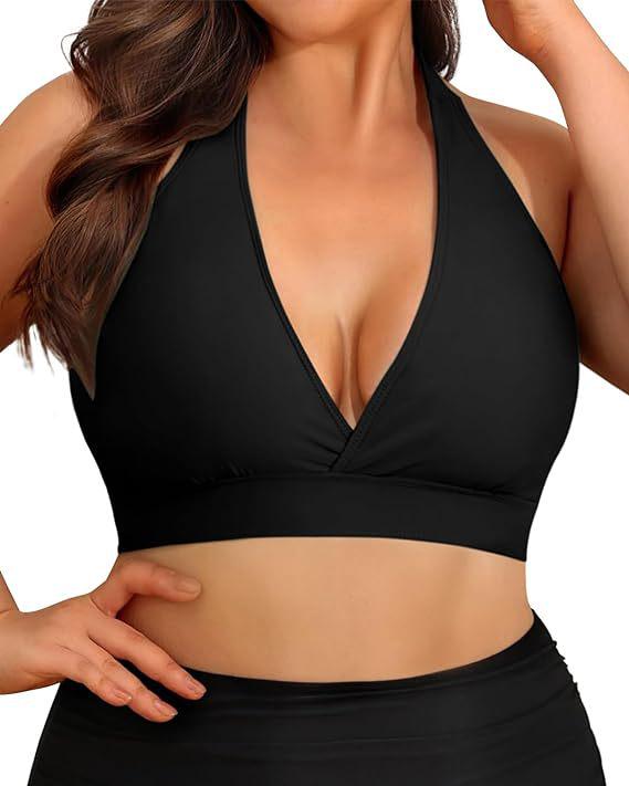 

Женский европейский и американский купальник с присборенным верхом бикини для пляжного отдыха 5XL