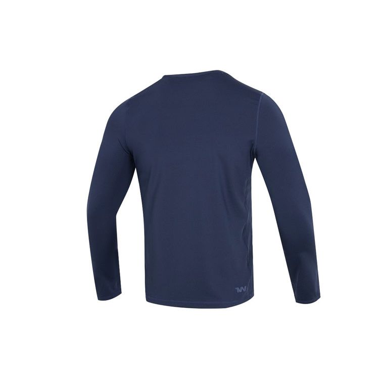 Under Armour Solid Color Casual Sports Printed Crew Neck Long Sleeve T-Shirt Men Tops Academy-Blue 22600307-408