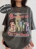Vintage UFO Alien Graphic T Shirt Beam Me Up Letter Print Cotton Crew Neck Short Sleeve Oversized Loose Retro Streetwear Tops