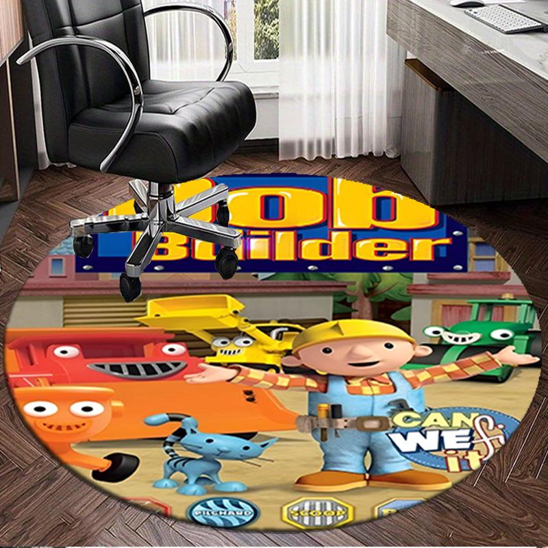 1PC Builder's Bright Spark Round Rug, Non-slip Chair Mat, Home Decor, Circle Carpet Perfect for Office, Bedroom, Living Room,Christmas gift