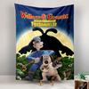 Wallace and Gromit Tapestry Wall Hanging, Aardman Claymation Adventure Art, British Humor Cartoon Wall Decor for Bedroom Living Room