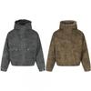 Unisex Oversized Hooded Cotton Puffer Jacket Winter Warm Loose Fit Zip-Up Coat Men Women Teens