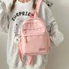 Leisure campus solid color high school student schoolbag new small fresh nylon travel backpack outside