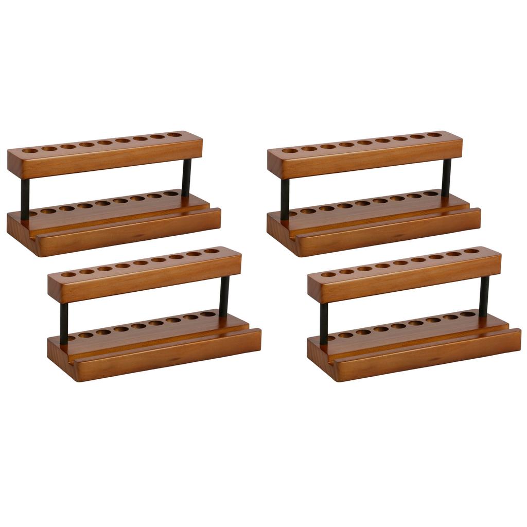 2Pcs Wooden Pen Holder with 9 Slots and Phone Holder Decorative Wood Pencil Organizer Pens Display Stand for Home Office Decor