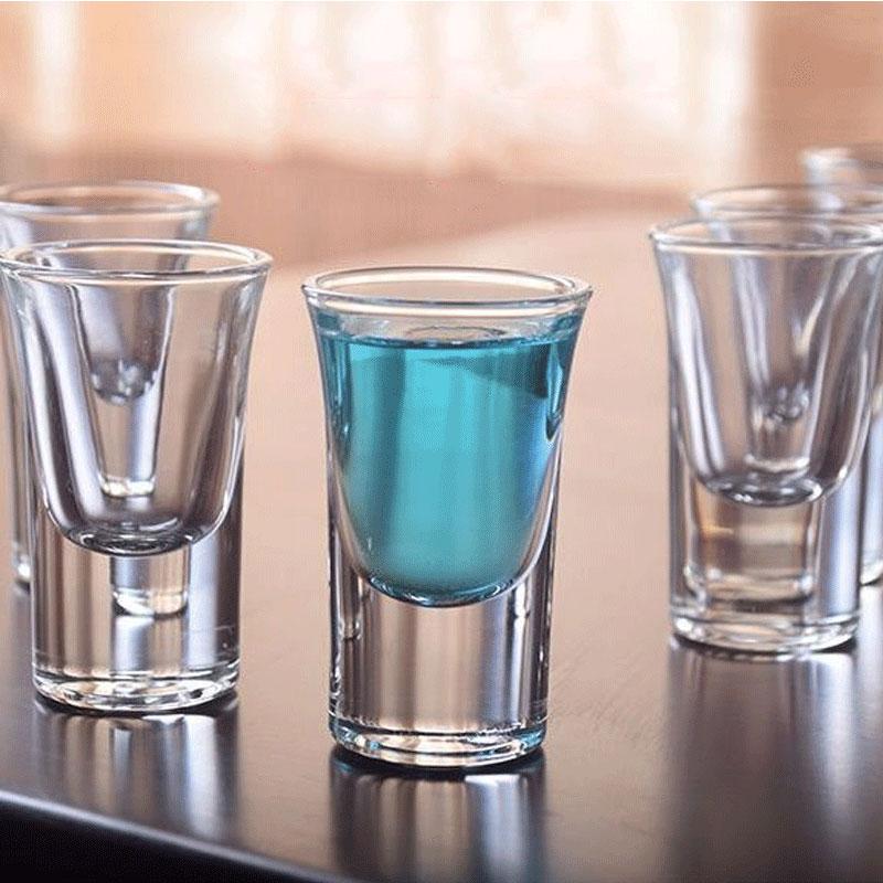 Set da 6 pezzi Squisito Bicchiere da Vino Piccolo Elegante Bicchierino da Shot Calice da Baijiu Festa Trasparente Bicchiere per Distillati Utensili da Vino Bicchieri da Bar