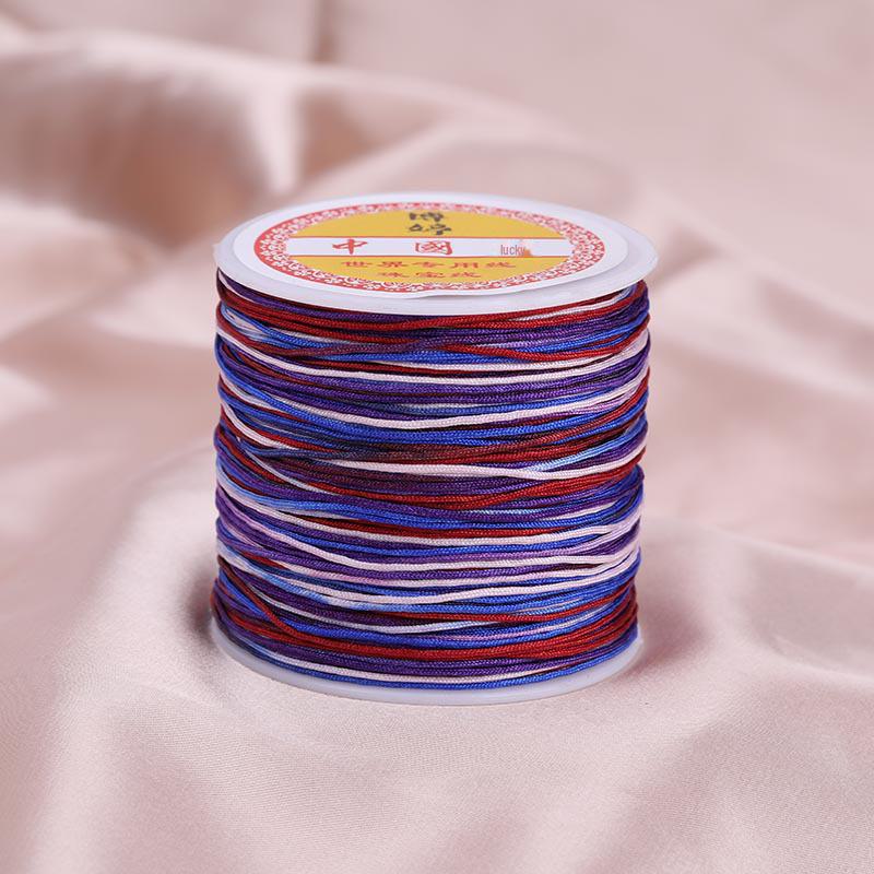 Colorful Gradient Handcrafted Bracelet Rope with Jade Hue - 100m Braided DIY Cord for Pendants