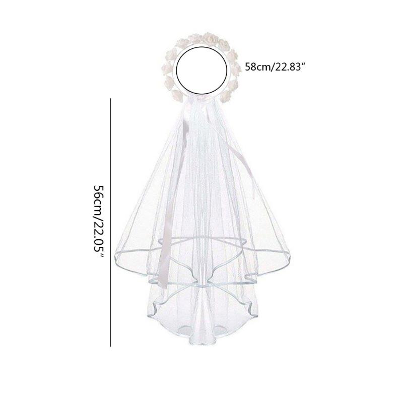 Delicate Bridal Crown Headband with Veil Bachelorette Party Hairhoop Engagement Party Headdresses Wedding Photoshoots