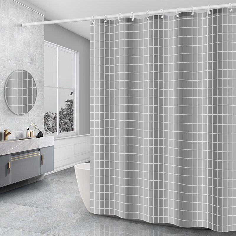 LIEI Punch-Free Waterproof Shower Curtain