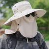 Klassischer Flacher Sonnenhut Mit Großem Schirm Und Sonnenschutz Für Herren Sommerliche Outdoor-Kleidung