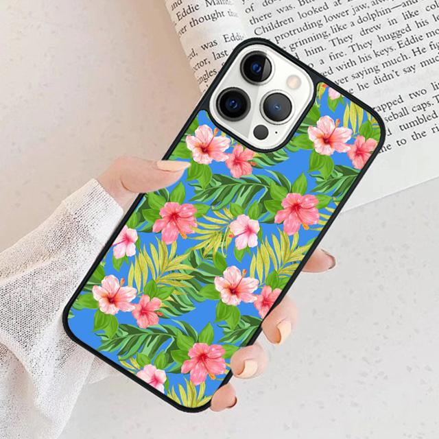 Tropisches Aloha-Hibiskusmuster Handyhülle Cover Für iPhone 17 Air 16 15 11 13 14 Pro Max 12 Plus Max Fundas