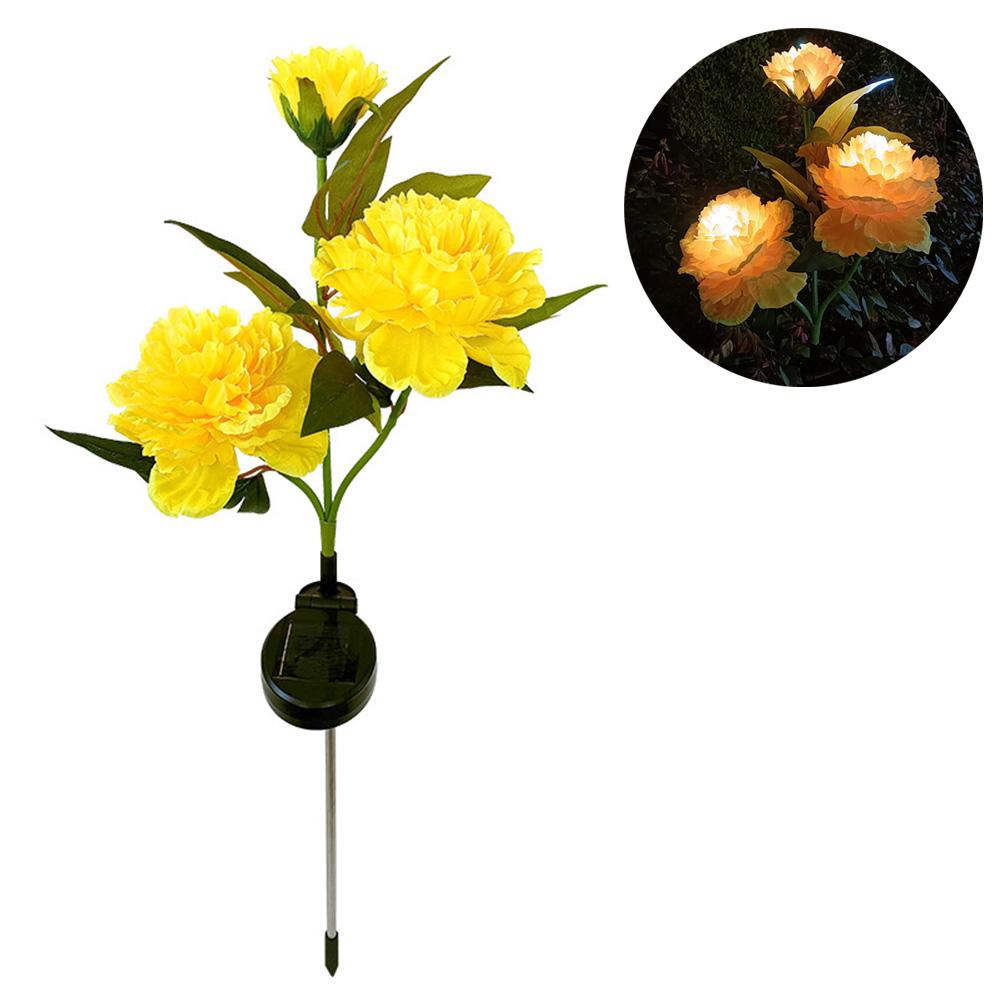 3/4/5/6 Head LED Solar Simulated Rose Lights Garden Yard Patio Lawn Lamp Night Light Home Landscape Decoration Flowers Light